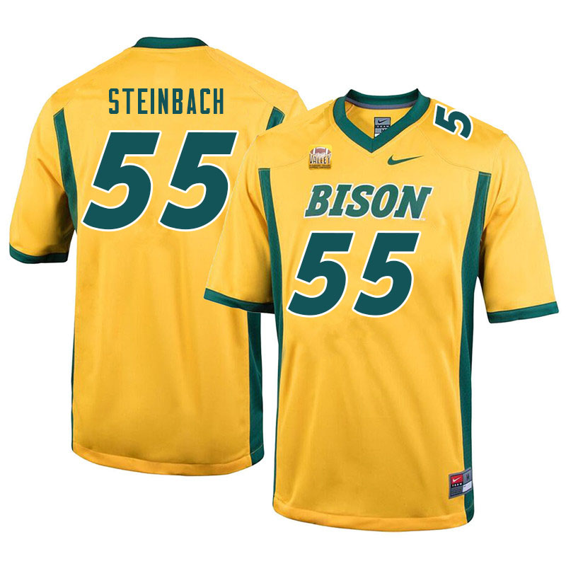 Men #55 Trey Steinbach North Dakota State Bison College Football Jerseys Sale-Yellow